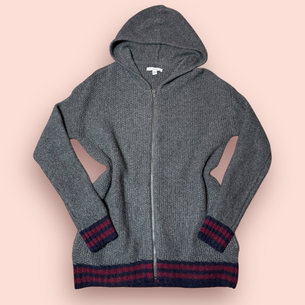 American Eagle Gray Knit Zip Hoodie Sweater M
